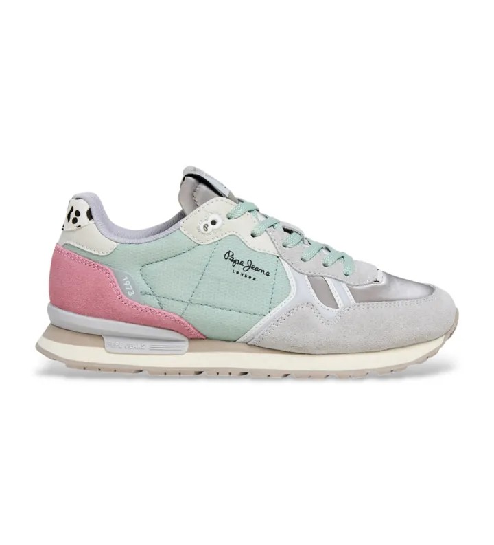 Pepe Jeans para mujer. PLS400023 Zapatillas Britlen multicolor (36), Plano, Cordones, Casual