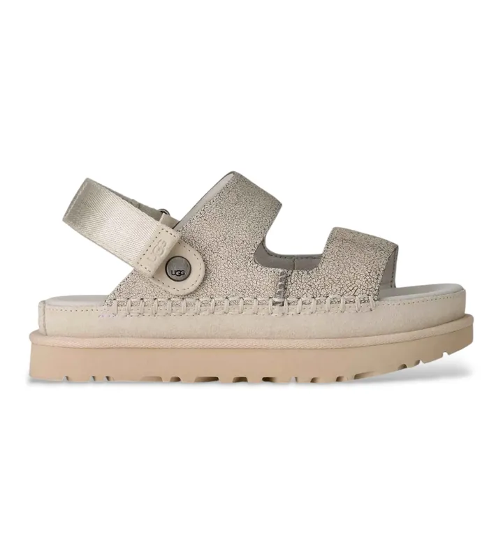 UGG para mujer. 1177852 Sandalias Goldenstar Crackle Glide taupe (36), Piel, 3 a 5cm, Velcro, Casual