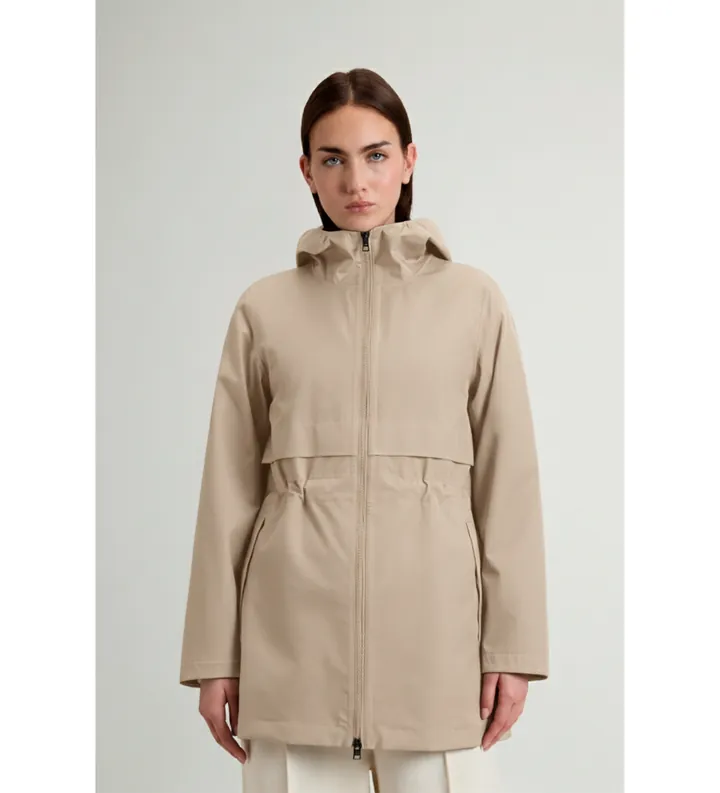 Woolrich para mujer. CFWWOU2124FRUT3342 Parka 3 en 1 de tejido Light Stretch beige (L), Casual, Poliéster