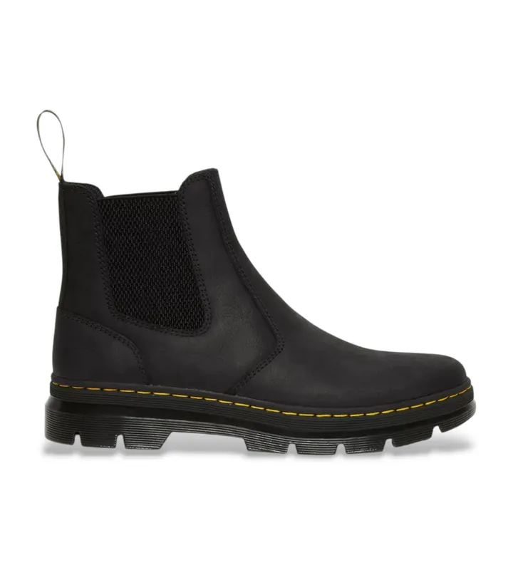 Dr Martens para hombre. 26002001 Botines de piel Embury Black Wyoming negro (37), Plano, Ninguno, Casual