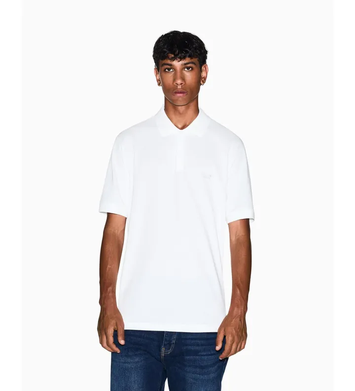 A|X Armani Exchange para hombre. XM001286AF10366U0009 Polo Regular blanco (L), Casual, Algodón, Manga corta