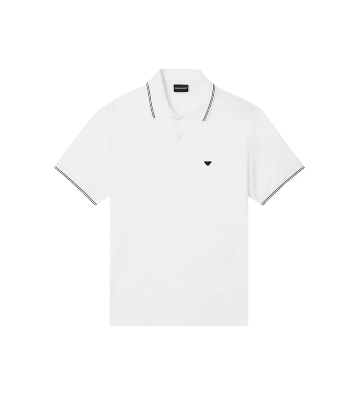 Emporio Armani para hombre. EM004607_AF23090 Polo de Algodón blanco (3XL), Casual, Manga corta
