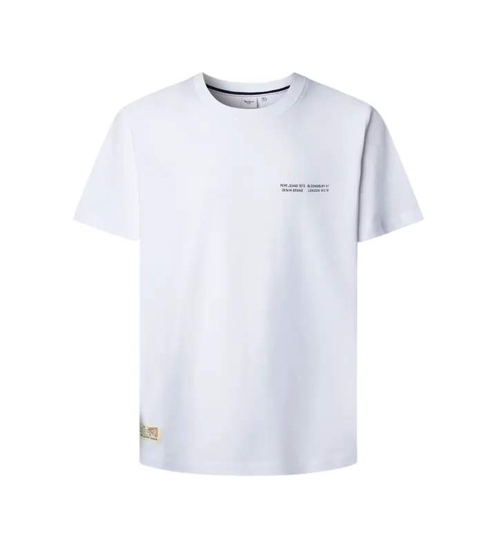 Pepe Jeans para hombre. PM5010294 Camiseta Sean blanco (L), Casual, Algodón, Manga corta
