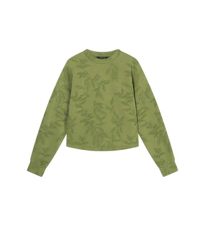 A|X Armani Exchange para mujer. XW001730AF18990F7136 Sudadera Holgada verde (L), Casual, Algodón