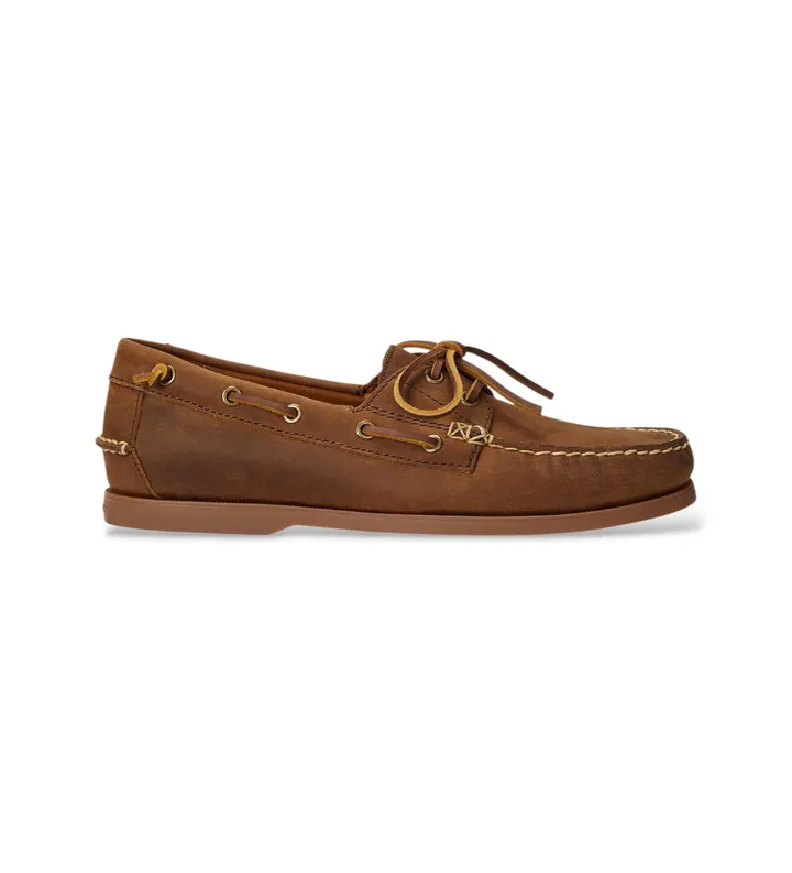 Polo Ralph Lauren para hombre. 803932219002 Náuticos Merton de piel marrón (40), Plano, Cordones, Casual, Clásico
