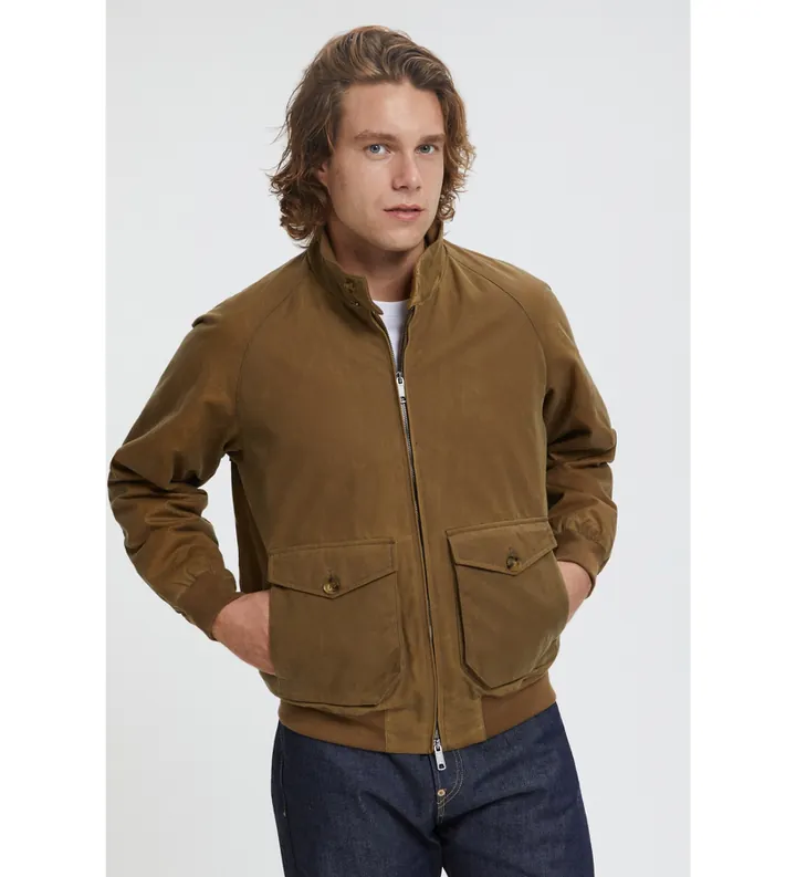 Baracuta para hombre. BRCPS0992UT1998 Chaqueta Waxed G9 Pocket marrón (L), Casual, Algodón