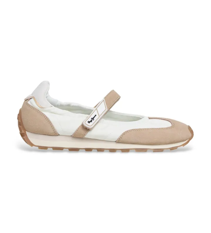 Pepe Jeans para mujer. PLS400029 Zapatillas Jane Soft beige (38), Plano, Velcro, Casual