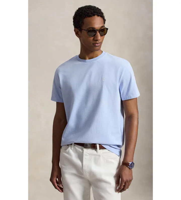 Polo Ralph Lauren para hombre. 710B31422001 Camiseta de punto Classic Fit azul (S), Casual, Algodón, Manga corta