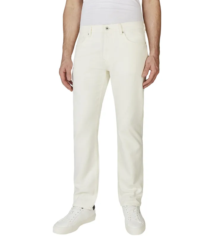 Pepe Jeans para hombre. PM207394TB7 Jeans en fit recto Byron blanco (34/32), Casual, Denim, Sostenible