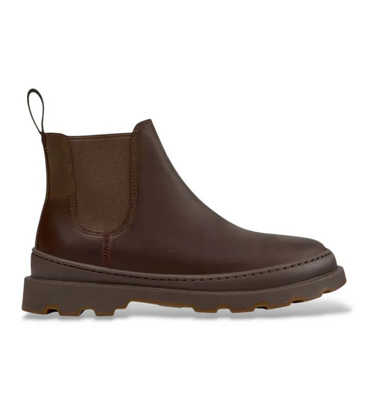 Camper para mujer. K400818-005 Botines de piel Brutus+ marrón (35), Plano, Ninguno, Casual
