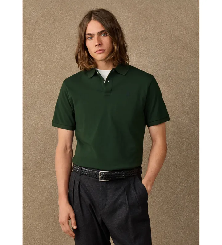 Hackett London para hombre. HM5600241 Polo Logo verde (L), Casual, Algodón, Manga corta