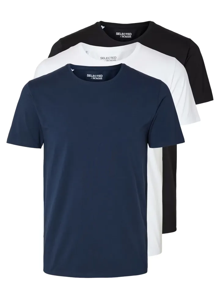 SELECTED Camiseta 'SLHRoland' navy / negro / blanco