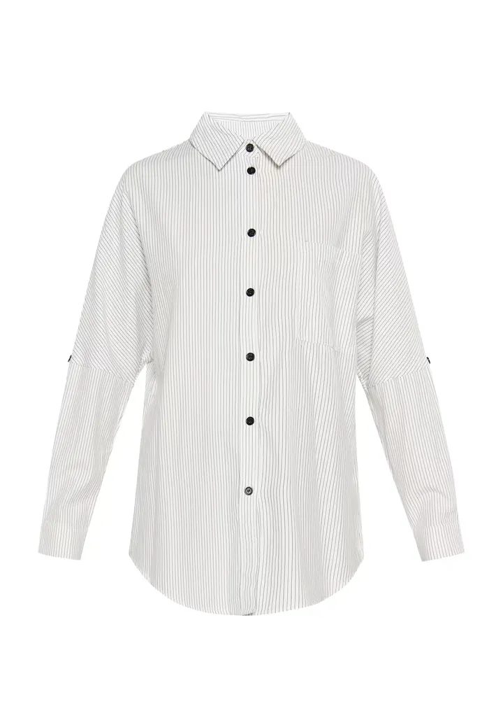 usha BLUE LABEL Blusa 'Classic Look' negro / blanco