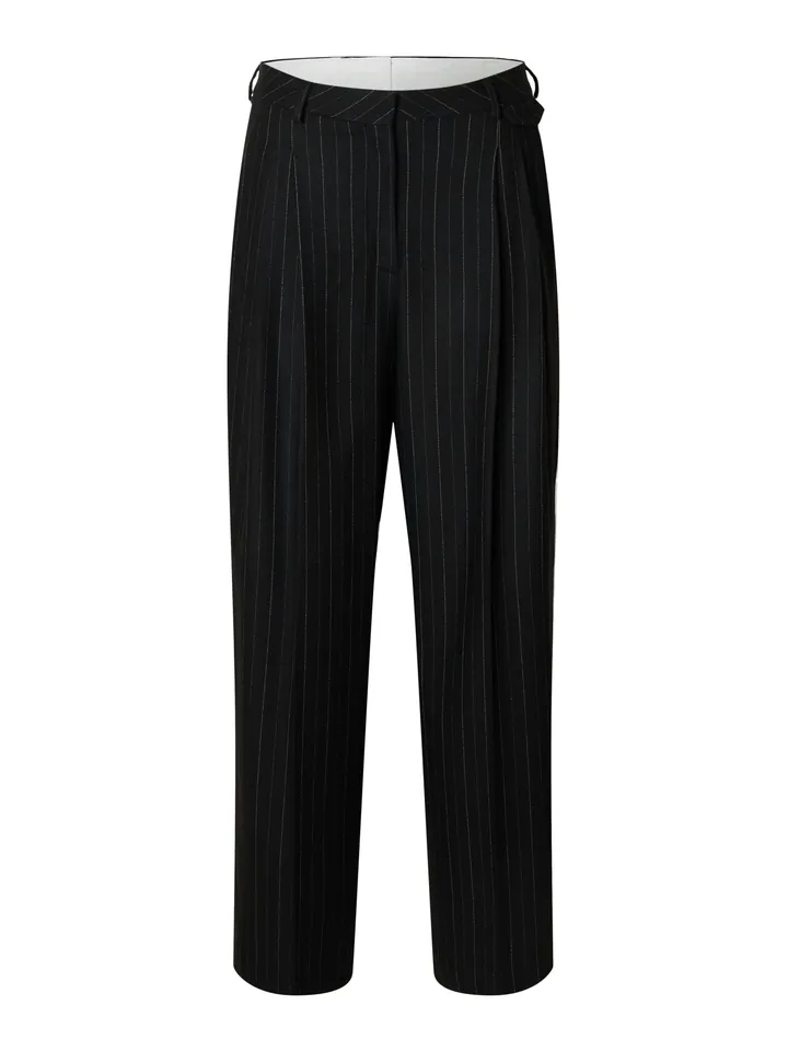 SELECTED Pantalón plisado 'SLFMalia Manteco'  gris claro / negro