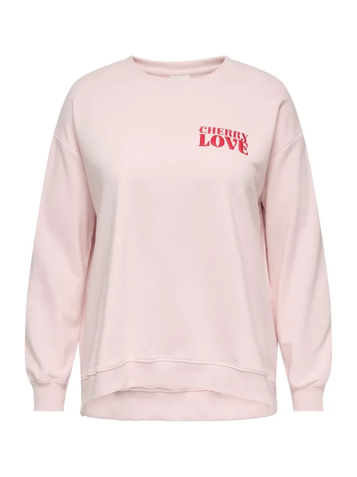 ONLY Carmakoma Sudadera rosa claro / rojo