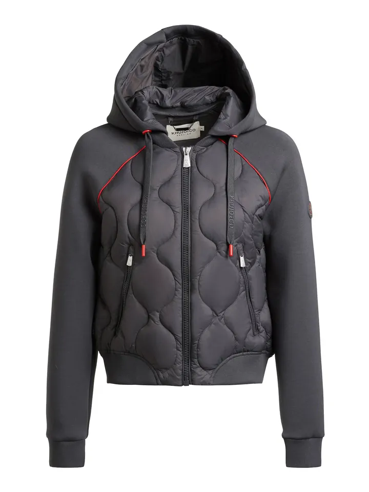 khujo Chaqueta de entretiempo 'Malaya' gris oscuro / rojo