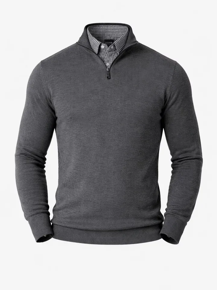 PANTONECLO Jersey 'Pantoneclo Men’s Mock Sweater'  gris oscuro