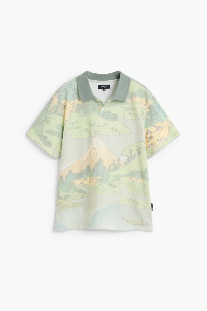 Desigual, Camisa Estampada Algodón Orgánico, Algodon, Verde, L