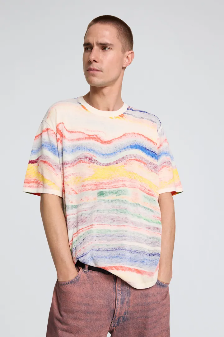 Desigual, Camiseta estampado abstracto, Hombre, Algodon, L
