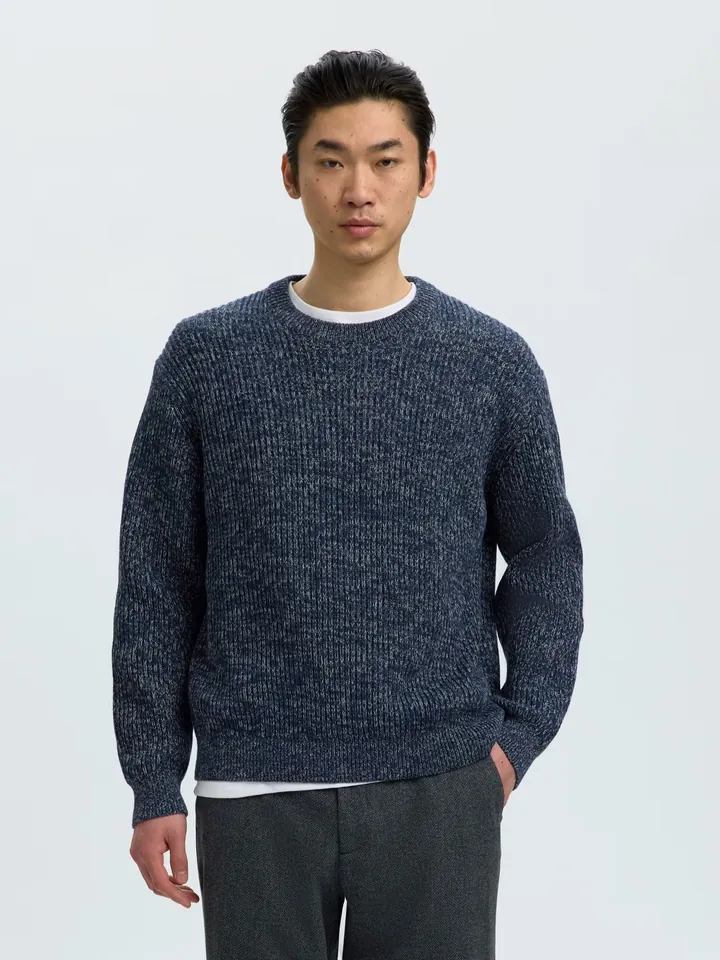 SELECTED Jersey 'SLHTILUM' azul moteado