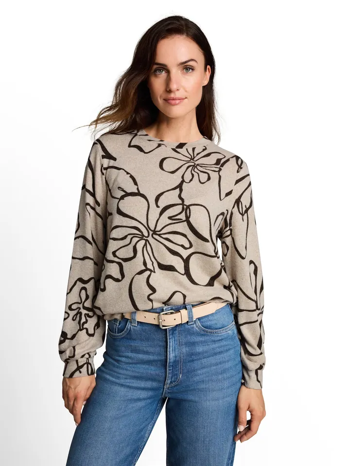TOM TAILOR Camiseta beige / negro