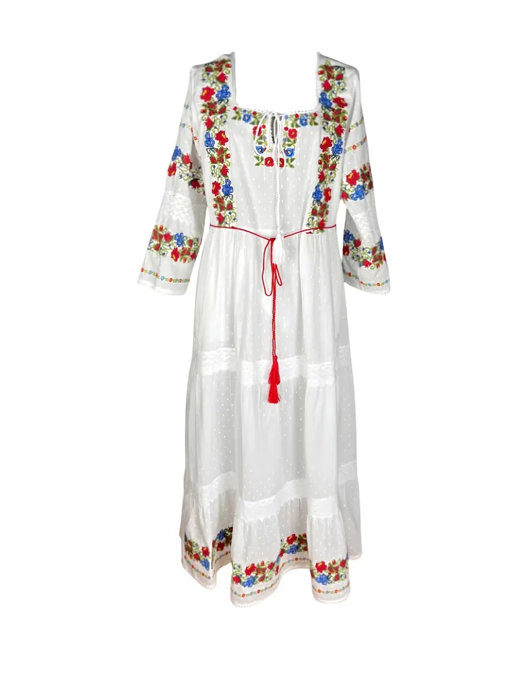 Rody’s forever Vestido 'Damenkleid S25 weiß/grün , marimea XL' blanco