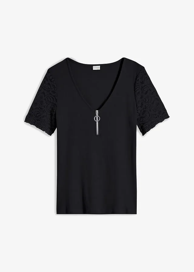 Camiseta de canalé de algodón