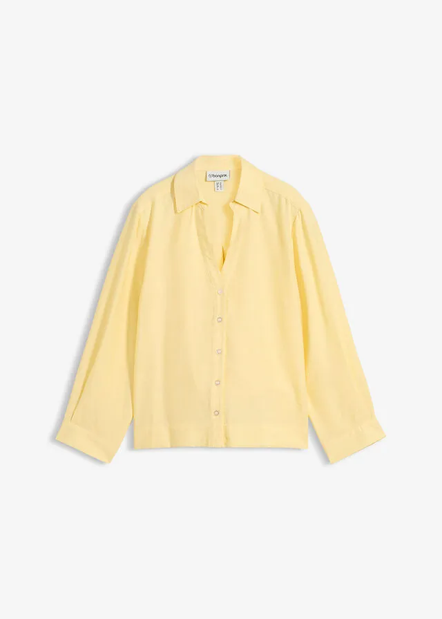 Blusa tipo boxy de mezcla de viscosa
