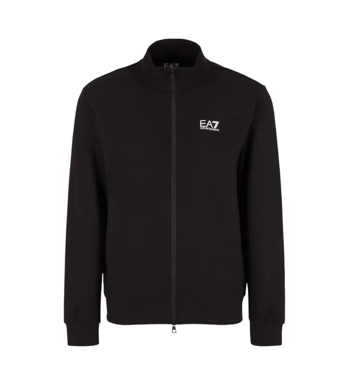 EA7 para hombre. 8NPM31_PJVRZ Sudadera tipo cárdigan (S), Negro, Casual, Deportivo, Algodón, Multideporte