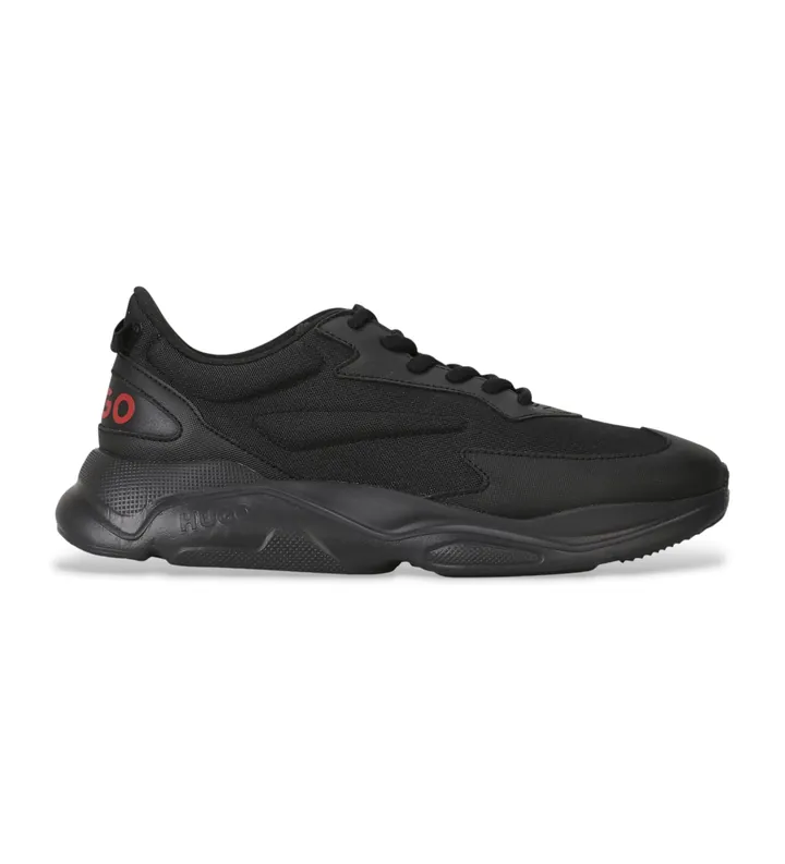 HUGO para hombre. 50536960 Zapatillas León Runn negro (40), Plano, Cordones, Casual