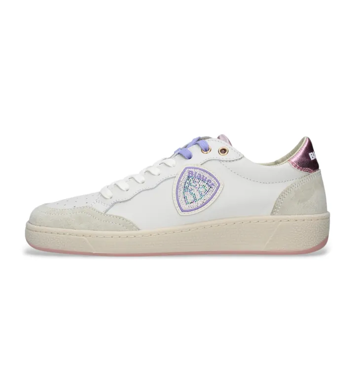 Blauer para mujer. S5OLYMPIA11 Zapatillas de Piel Olympia11 beige (37), Plano, Cordones, Casual