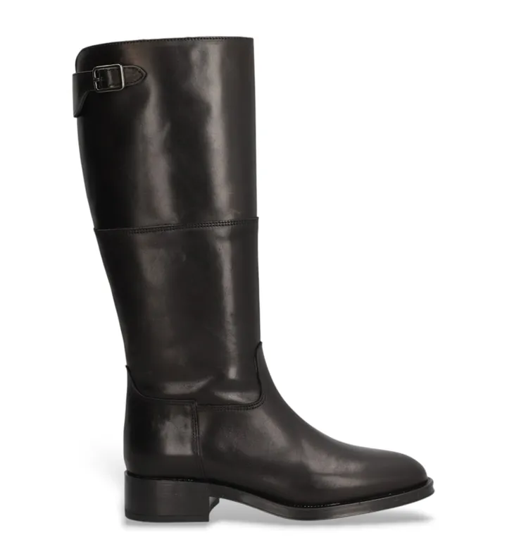 Alpe para mujer. 534908 Botas de piel Couture negro (36), 1 a 3cm, Cremallera, Casual