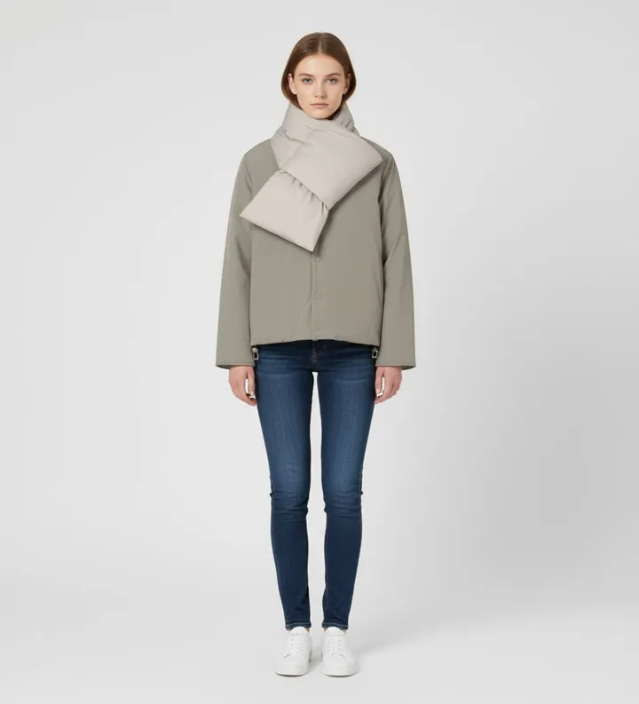 ECOALF para mujer. MCWGAJKGERES0406W25-357 Chaqueta Doble Geres beige (M), Casual, Poliamida, Sostenible