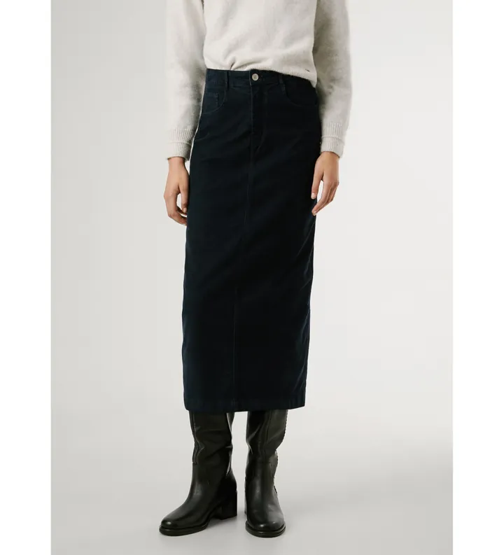 Pepe Jeans para mujer. PL9011885 Falda Sunny Midi negro (L), Casual, Algodón