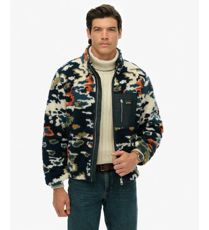 Superdry para hombre. M2014287A Chaqueta Printed multicolor (L), Casual, Poliéster Reciclado, Sostenible
