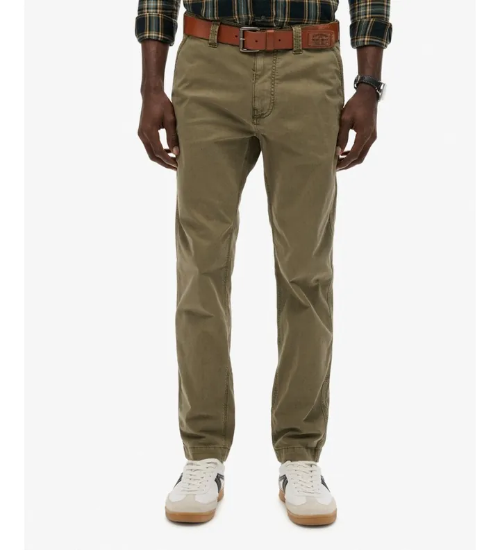 Superdry para hombre. M7011414A Pantalón Chino Utility marrón oscuro (29/32), Casual, Algodón