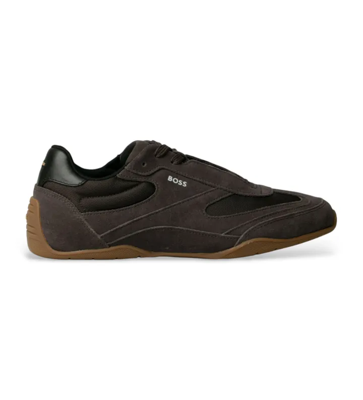 BOSS para hombre. 50557884 Zapatillas de Piel Jaylen marrón (42), Plano, Cordones, Casual