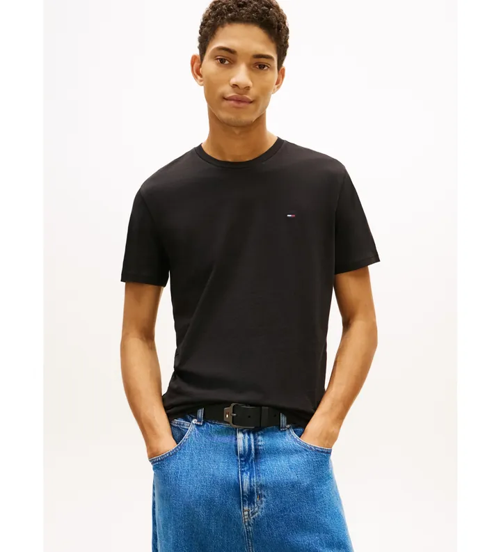 Tommy Jeans para hombre. DM0DM21579 Set de 3 camisetas de punto con logo negro (L), Casual, Algodón, Manga corta