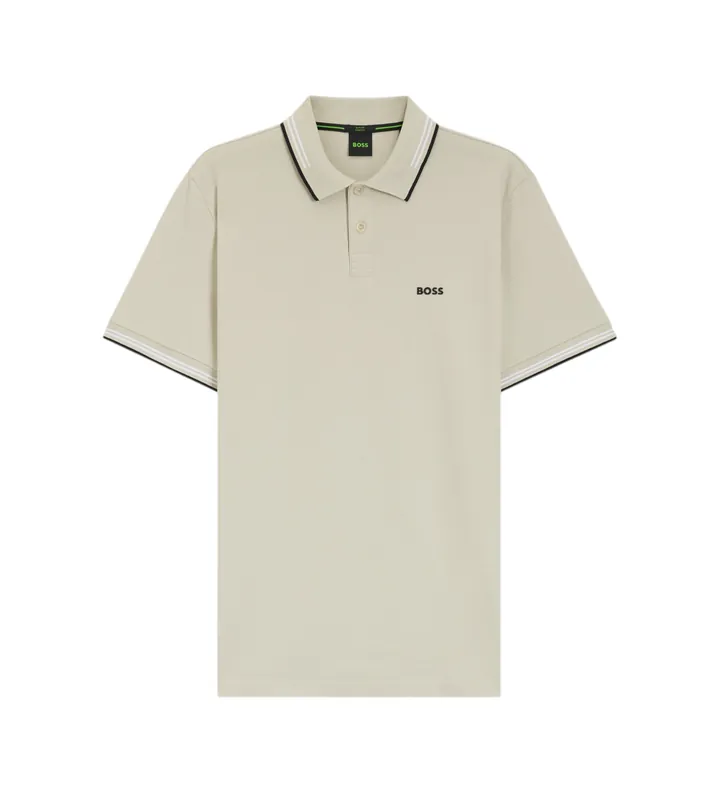 BOSS para hombre. 50506193 Polo Paul (L), Beige, Casual, Algodón, Manga corta