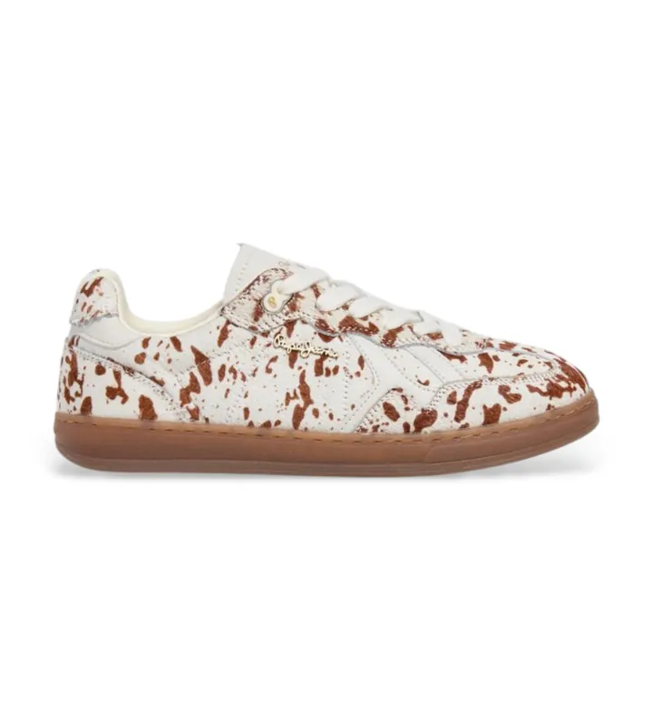 Pepe Jeans para mujer. PLS000028 Zapatillas Ball Animal blanco (37), Plano, Cordones, Casual, Animal print