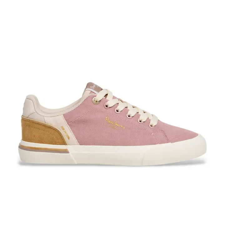 Pepe Jeans para mujer. PLS300014 Zapatillas Kenton Combi rosa (36), Tela, Plano, Cordones, Casual