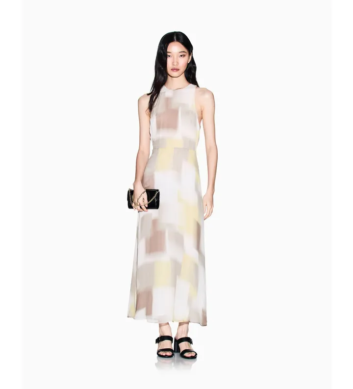 A|X Armani Exchange para mujer. XW001963AF21554F1060 Vestido Horizon multicolor (L), Casual, Fiesta, Viscosa, Sin mangas / Tirantes