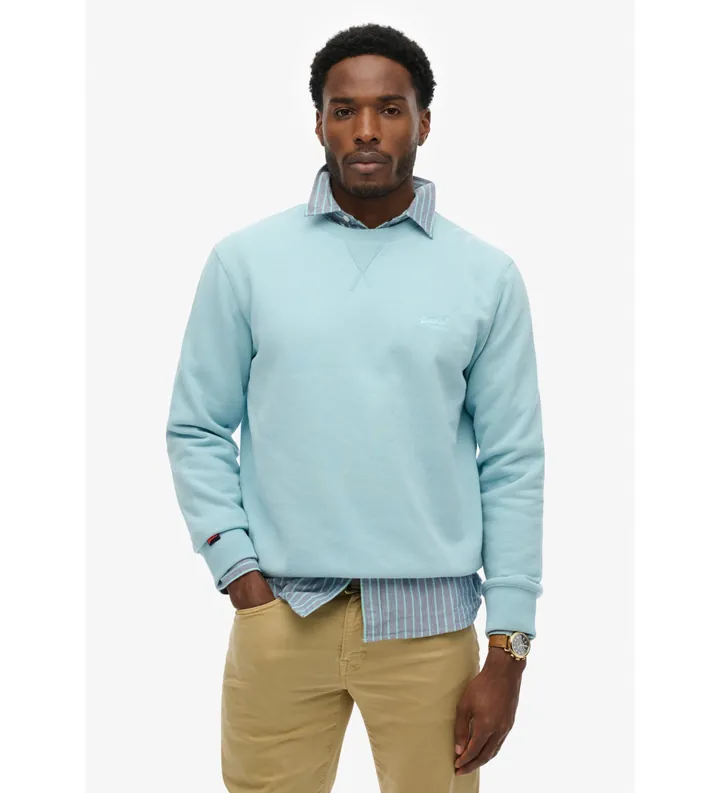Superdry para hombre. M2013751A Sudadera Essential Logo azul (3XL), Casual, Algodón