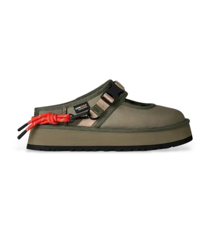 UGG para mujer. 1180111 Zapatos de piel Bea Mary Jane Wildwood verde olivo quemado (36), Plano, Hebilla, Casual, Nylon reciclado