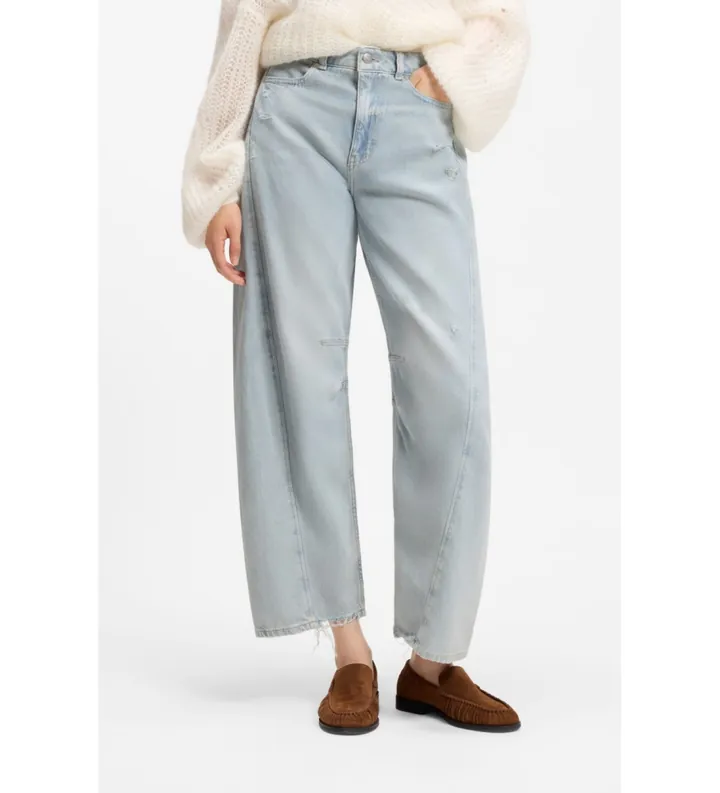 BOSS para mujer. 50558722 Jeans Relaxed Fit pernera tipo globo azul (26/28), Casual, Denim, Poliéster