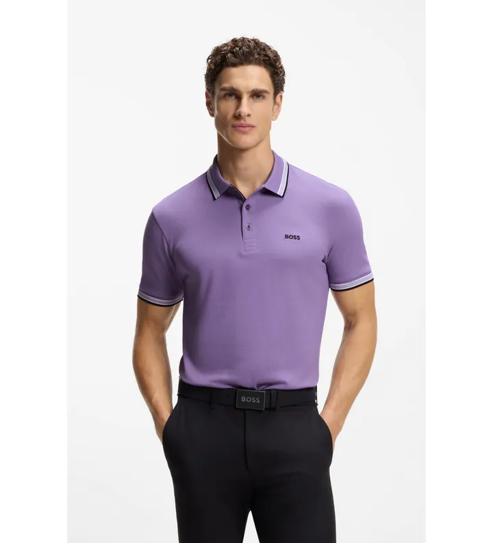 BOSS para hombre. 50469055 Polo Paddy lila (3XL), Casual, Algodón, Manga corta