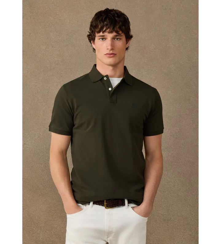 Hackett London para hombre. HM5600241 Polo H Logo verde (L), Casual, Algodón, Manga corta