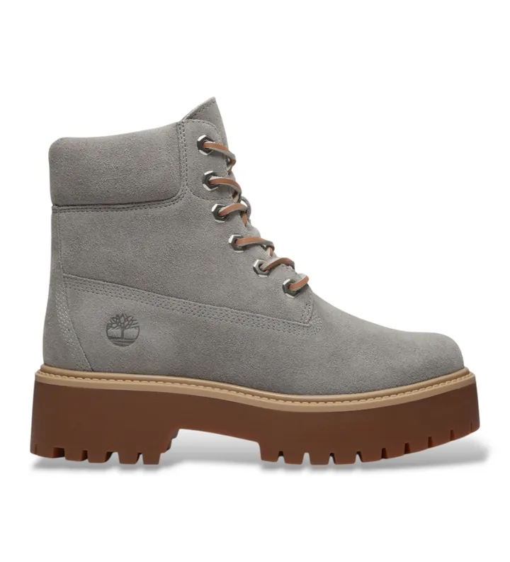 Timberland para mujer. TB0A5THXEJR1 Botas de piel Stone Street gris (36), Plano, Cordones, Casual