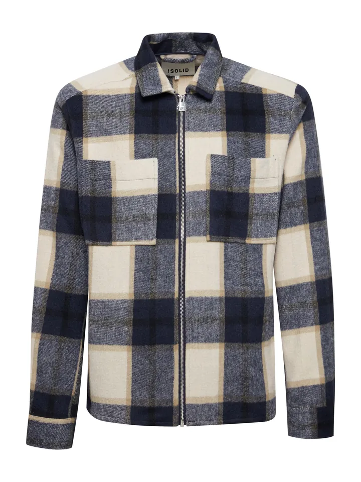 !Solid Chaqueta de entretiempo 'Gideon' beige / azul oscuro