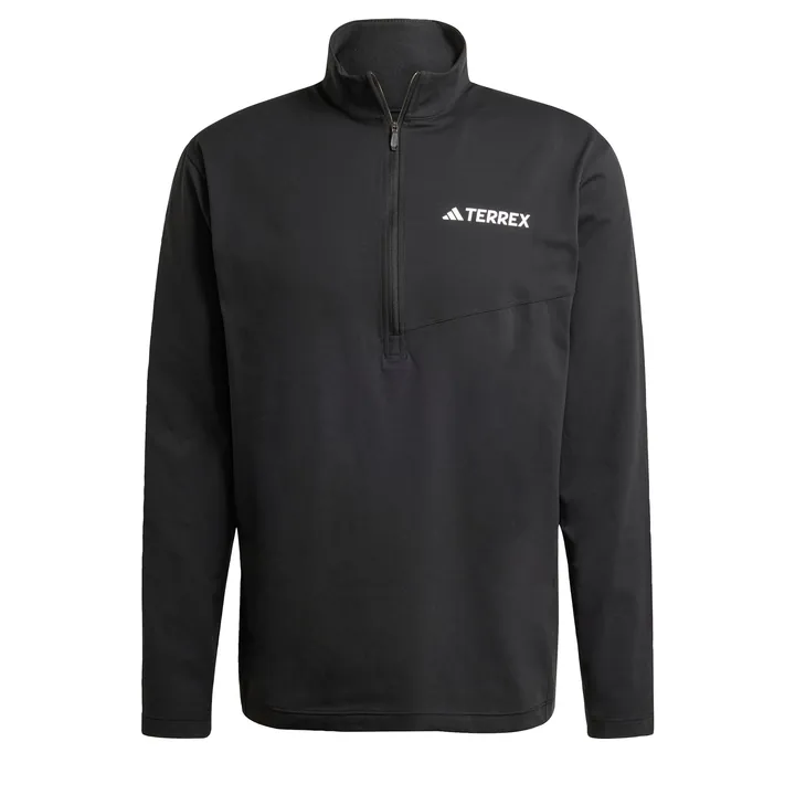 ADIDAS TERREX Camiseta funcional 'Multi Climacool 1/2 Zip Long Sleeve' negro / blanco